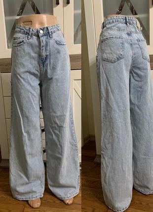 Широкі жіночі джинси палаццо без стрейчу1 фото