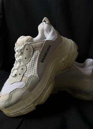 Кроссовки оригинал balenciaga triple s white clear sole shoes womens