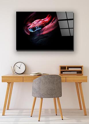 Картина на стекле "сияющая змея в темноте"