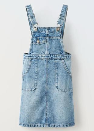 Джинсовый сарафан zara, для девочки, 7 и 8 лет