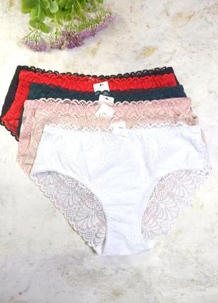 Трусики з бавовни з мереживом  💚❤️🖤🌕🤍🧡