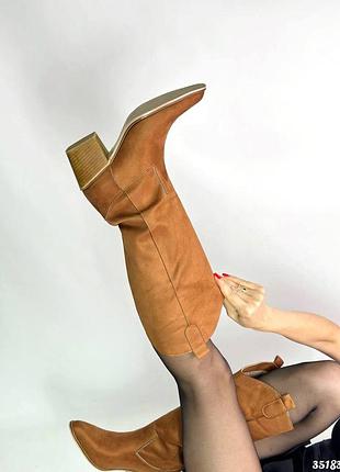 35183👑чоботи козаки в штучній замші утеплені флісом