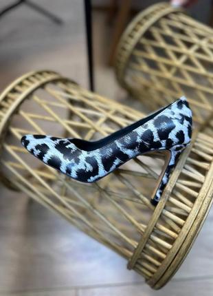 Женские туфли лодочки из натуральной кожи леопард