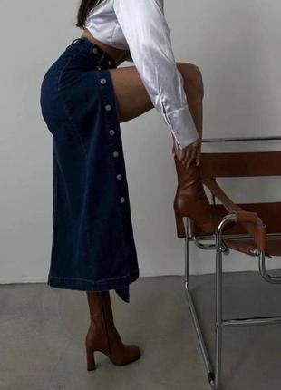 Спідниця юбка джинсова міді3 фото
