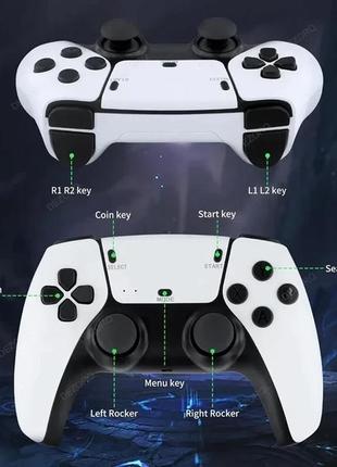 Игровая мини консоль hdmi m15 game stick 4k 64gb 20000 бесплатных игр + два беспроводных контроллера белая ps17 фото