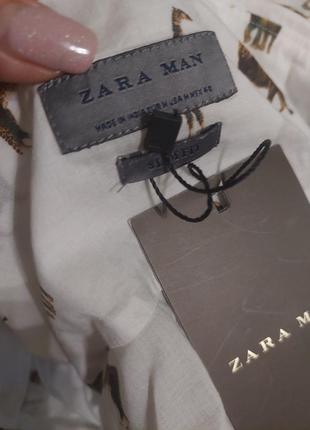 Тонка бавовняна сорочка zara в принт9 фото