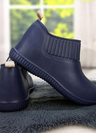 Галоши женские пена на меху dago style темно-синие 4551