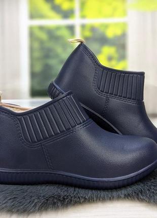 Галоши женские пена на меху dago style темно-синие 4551