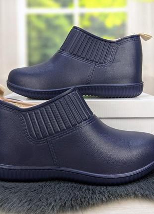 Галоши женские пена на меху dago style темно-синие 4551