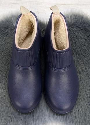 Галоши женские пена на меху dago style темно-синие 4551