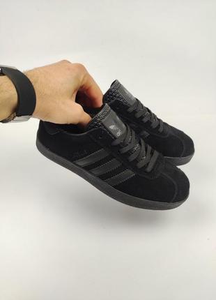 Кроссовки adidas gazelle all black5 фото