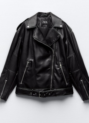 Кожаная куртка zara удлиненная косуха zara оверсайз код товара 3427 787