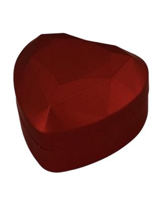 Футляр для каблучки з підсвічуванням "сяйво" серце червоний led-cf004 h