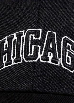 Кепка бейсболка chicago (чикаго) с изогнутым козырьком черный 2, унисекс wuke one size4 фото