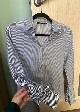 Сорочка в синьо-білу смужку2 фото