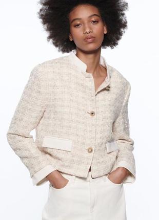 Жакет твидовый zara