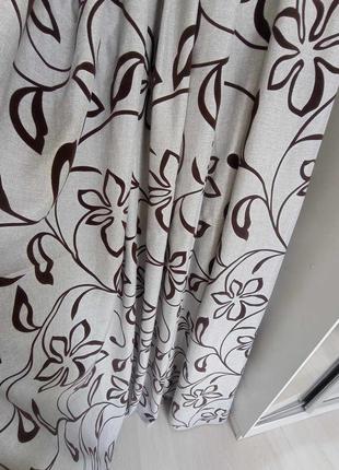 Штори з квітами мішковина з блискучою ниткою+ бархат/ велюр з принтом готовий комплект...