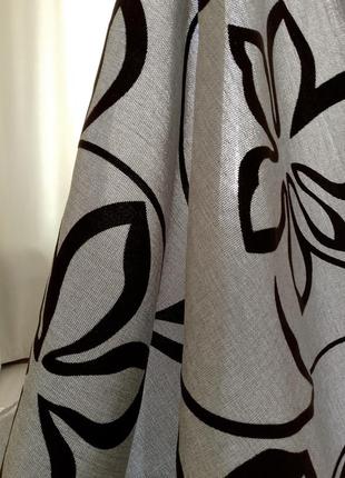 Штори з квітами мішковина з блискучою ниткою+ бархат/ велюр з принтом готовий комплект...