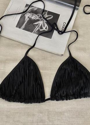 Shein крутой черный топ на завязке