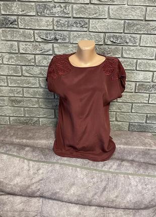 Шовкова блузка з вишивкою massimo dutti