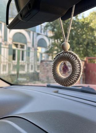 Підвіс в авто з натуральним аметистом