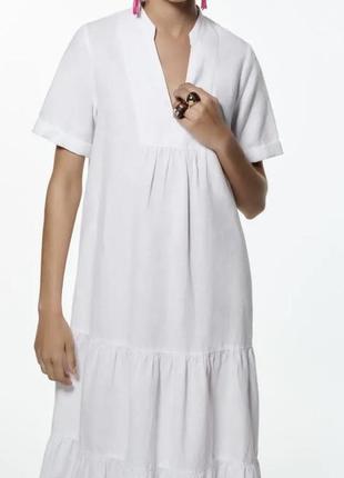 Платье zara из льна и хлопка2 фото