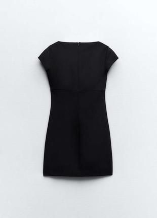 Базове офісне чорне коротке плаття zara приталене плаття зара 2214/7775 фото