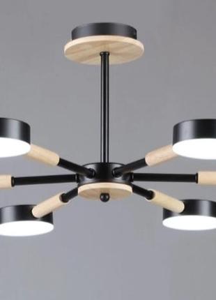 Люстра светодиодная в стиле лофт sirius b n6351/6 bk+wood