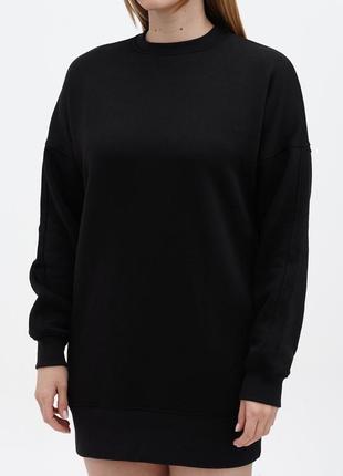 Чорна кежуал сукня-світшот nasty gal однотонна, s, m