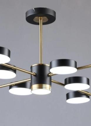 Люстра светодиодная в стиле лофт sirius b n6369/8 cop+bk