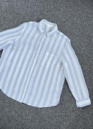 Льняная рубашка h&m