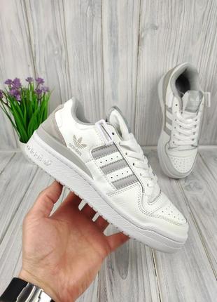 Кроссовки adidas forum white gray2 фото