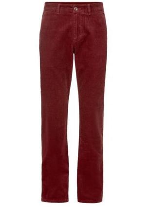 Мужские бордовые вельветовые брюки брюки слим фит slim fit livergy