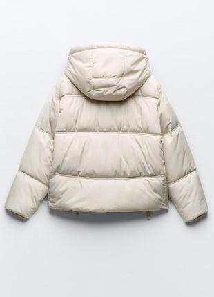 Молочна куртка пуховик пуффер зимова до -20 zara8 фото