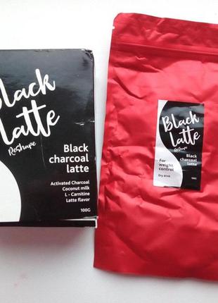 Black latte - угольный латте кофе для похудения (блек латте) коробка - cертификат