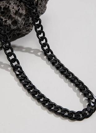 Цепочка мужская крупное звено черная