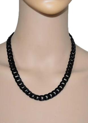 Цепочка мужская крупное звено черная