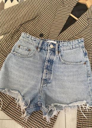 Джинсові шорти zara на високій посадці
