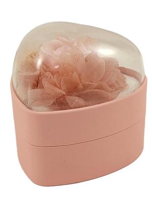 Футляр для каблучки "серце з трояндою" рожевий