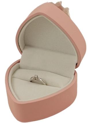 Футляр для каблучки "серце з трояндою" рожевий