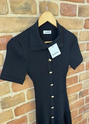 Нова колекція sandro довге чорне плаття сукня ґудзики зірки