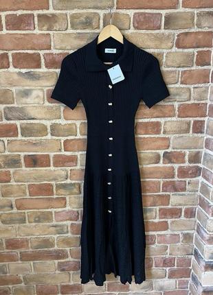 Нова колекція sandro довге чорне плаття сукня ґудзики зірки