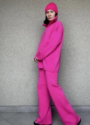 Костюм-тройка спортивный, вязаный, oversize