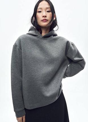 Плотный #худи с капюшоном zara, двухсторонняя ткань, свободный фасон s m l