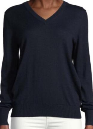 Классический черный базовый пуловер женский хлопок