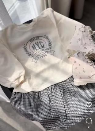 Утеплена тепла сукня на флісі hm 104 для дівчинки туніка сарафан zara mango next gap george