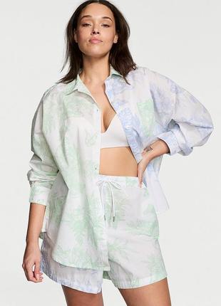 Пижама из хлопковой рубашки с длинным рукавом и шорт. victoria’s secret. оригинал 🇺🇸