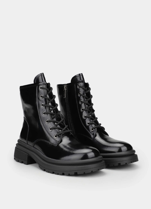 Оригинальные женские ботинки braska / ботинки черного цвета2 фото