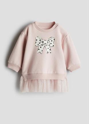 Утеплена тепла сукня на флісі hm 104 для дівчинки туніка сарафан zara mango next gap george