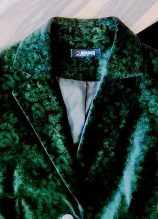 Модный цвет осени-зеленый бархатный жакет "morgan" на подкладке